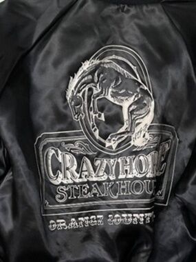 Vtg Auburn Mens Jacket Sz L Crazy Horse Streak House Black Nylon Orange County